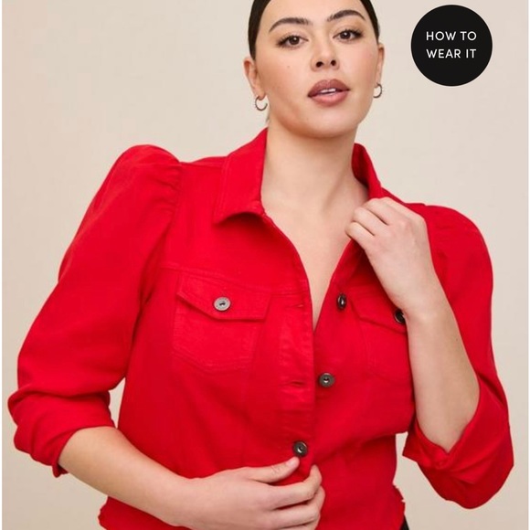 NEW Ruby red denim jacket - Picture 1 of 6